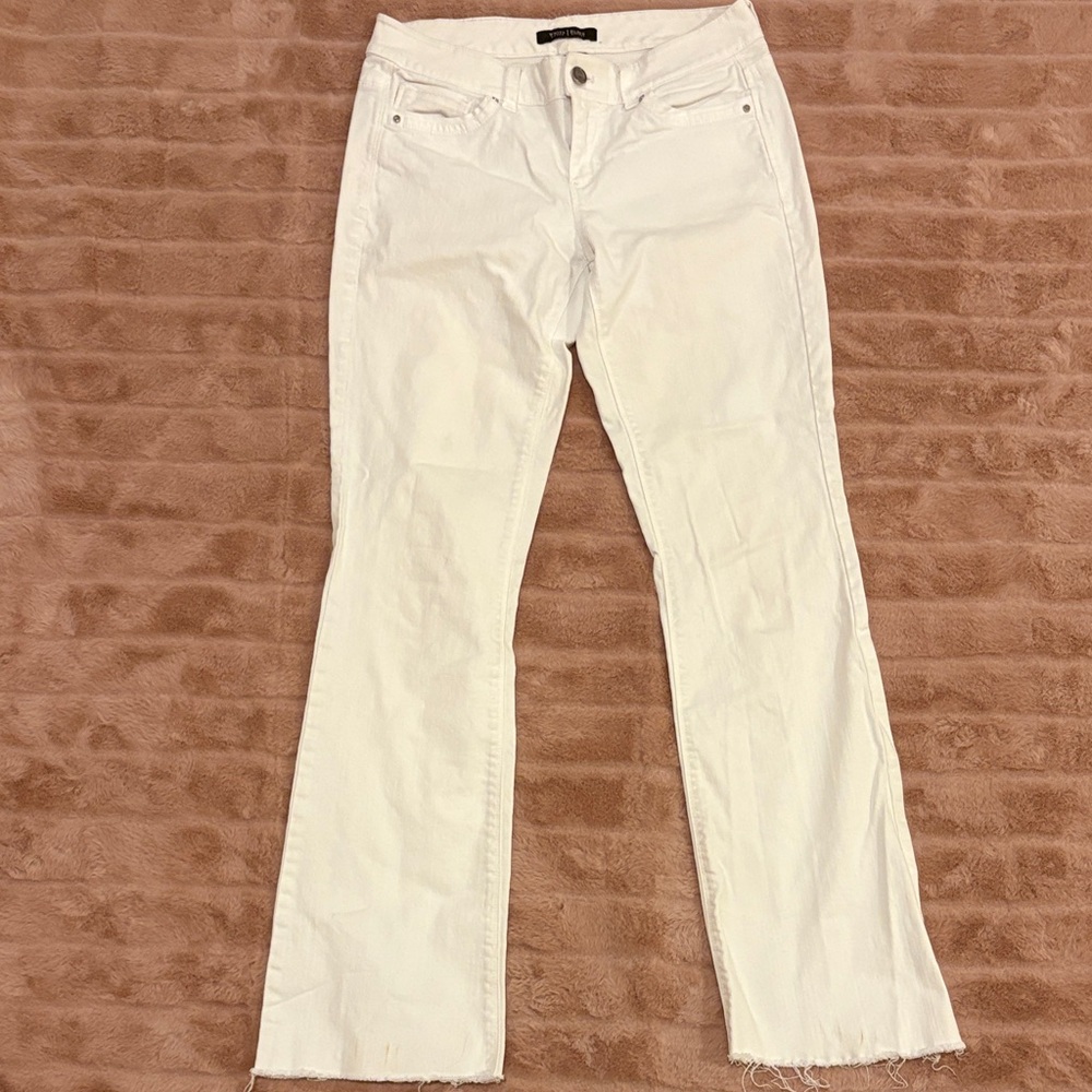 White House Black Market Women's White Flare Jeans